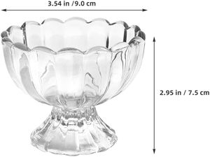 Recipientes de Vidrio Ecológicos Reutilizables con Diseño Delicado en Forma de Pétalo para Helados, Jugos, Postres, Ensaladas, Tazones para Fiestas, Color Personalizable - Product Image 4