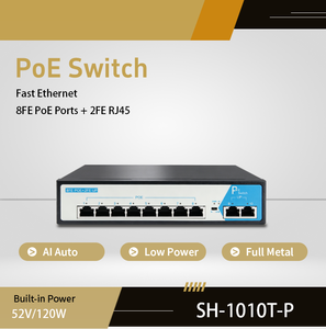 SH LINK 10-Port 100M PoE Network Switch 120W IEEE802.3af/at AI Watchdog 2 Uplink Metal 4KV Surge กล้องวงจรปิด IP - Product Image 5
