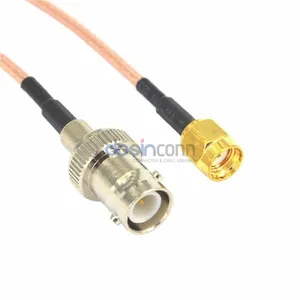 Conector coaxial RF recto SMA macho a BNC hembra Cable para uso en comunicaciones