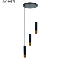 Lámparas Colgantes LED Redondas de Cable Negro Estilo Art Deco Contemporáneo Personalizadas para Dormitorio, Luz de Noche