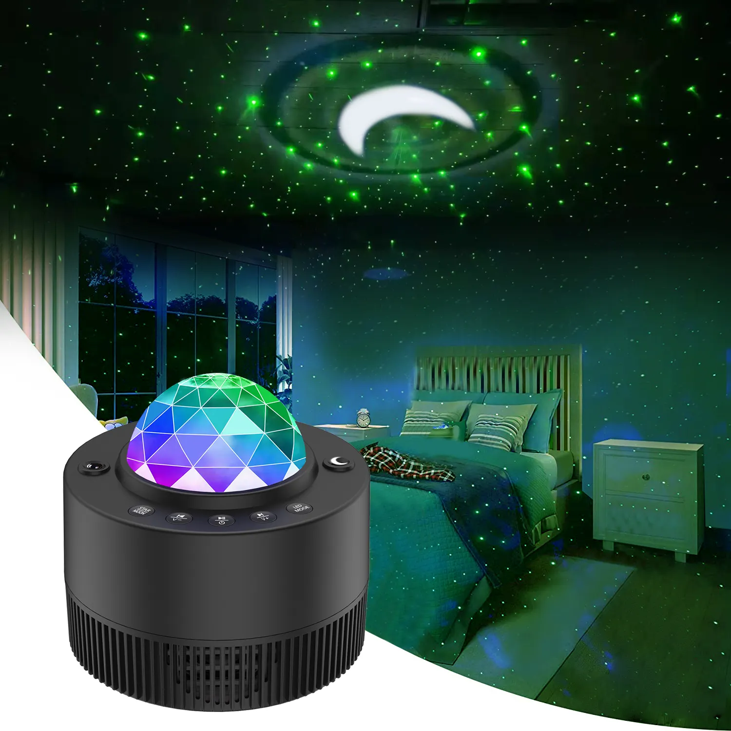 Projektor Sternen himmel mit Nachtlicht neuer Sternennacht licht projektor mit BT-Lautsprecher LED-Laser Remote Music Projektor