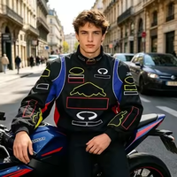 Veste personnalisée grande taille, veste de course automobile pour homme, entièrement brodée, vêtements d'automne F1, style américain, veste en polyester