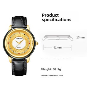 Reloj de Hombre ADSBIAOYE 1018 Retro Zodiac Morning, Correa de Cuero con Diamantes, Resistente al Agua, Nuevo Modelo 2026, Relojes para Hombre - Product Image 2