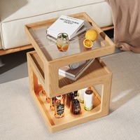 Meja kopi kecil kreatif Modern, lemari samping tempat tidur & samping tempat tidur dengan 3 laci cahaya mewah kelas atas