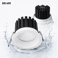 Downlight LED COB à profil bas avec lentille et réflecteur, grille en nid d'abeille en option, pour éclairage commercial