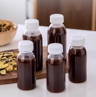 Portable 250ml/8oz Bouteille à couvercle à vis en plastique Transparent pour boissons gazeuses Thé Eau pour animaux de compagnie Boissons énergétiques Whisky Vide-Just