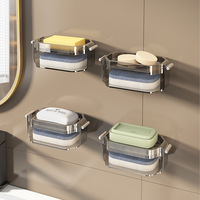 Organisateur de rangement mural double couche sans perforation pour porte-savon ménager de cuisine Design moderne pour une utilisation pratique