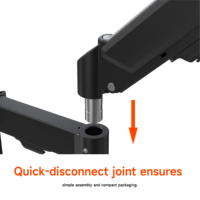 Soporte de Escritorio para Monitor Individual AUKI de Acero Aleado Negro, Brazo con Resorte de Gas Ajustable en Altura, Inclinación de 32-45 Grados, Capacidad de Carga de 10 kg, Nuevo