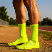 Chaussettes de course en nylon pour cyclisme, compression, séchage rapide, avec logo personnalisé