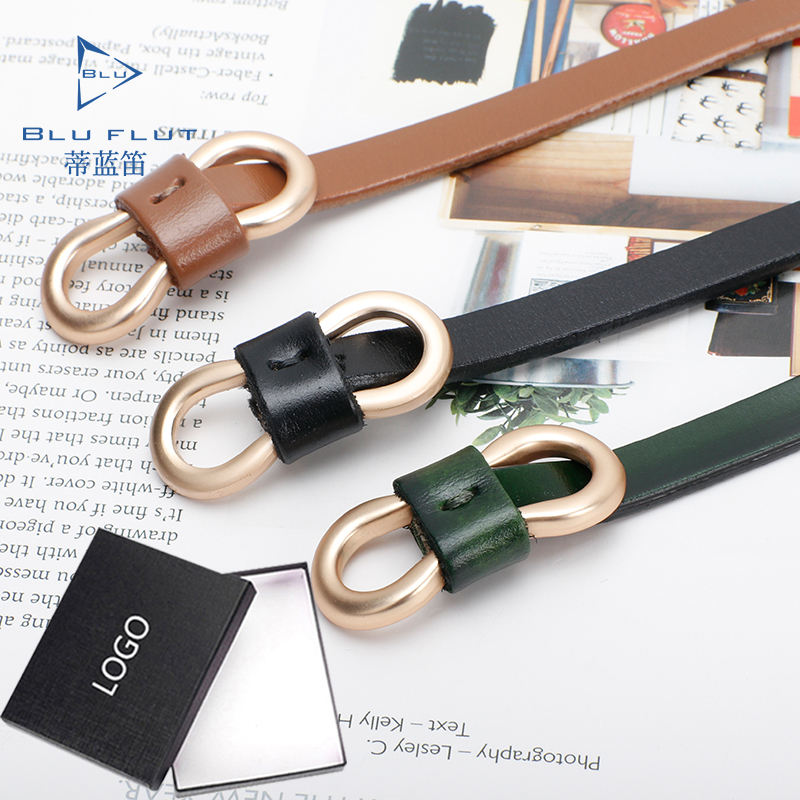 2022 New Design Genuine Cowhide Leather Women Belts Casual Dress Belts Simple Alloy Buckle Waist Belts For Ladies 