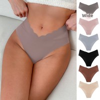 OEM 맞춤 레이저 커팅 항균 팬티 여성용 로우 V자형 스캘럽드 엣지 노쇼 인비저블 비키니 통기성 도매