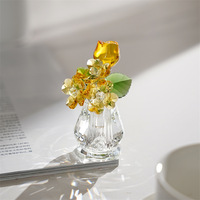 Vase sculpté en cristal K9 de luxe en forme de rose et de grenade pour présentoir de boutique, figurine d'art abstrait, présentoir de comptoir à bijoux
