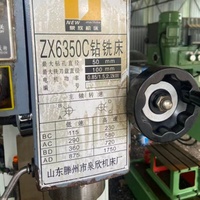 Machine à percer et à fraiser ancienne ZX6350C, table de 800x240 mm, broche de 80-1550 tr/min, équipement métallique d'usine de service moyen