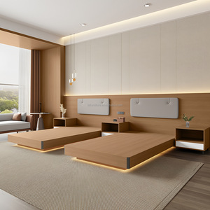 Hot Selling Motel Bed Frame Hotel Furniture Bedroom Sets Stylish Design 3 Star Hotel Furniture Applicable to Apartment Rentals - Product Image 1