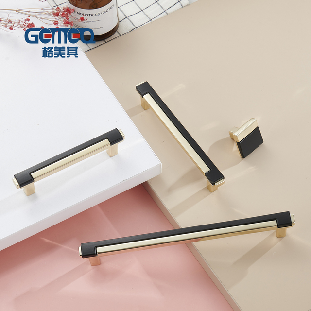 High End Luxury ZINC Black Golden Kitchen TV Cabinet Furniture Hardware Cabinet Pull Handle
