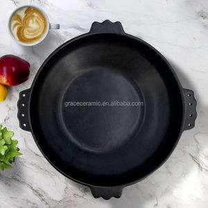 NUOVO Design Tilet, Piatto per Carne in Ceramica Nera Etiope Abissina Edizione <span class=keywords><strong>Taba</strong></span>, Grande Ciotola Classica in Ceramica Nera per Gomen Be Siga - Product Image 4