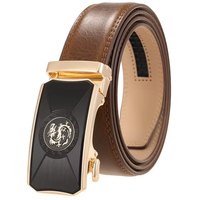 Ceintures en cuir de vachette véritable automatiques en gros pour hommes, avec logo personnalisé, longueur ajustable, décontractées et professionnelles, avec boucle à motif dragon