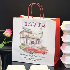 Bolsa de Papel Kraft Biodegradable Personalizada y Ecológica para Comida Rápida para Llevar, para Sushi y Empaque de Pastelería - Product Image 2