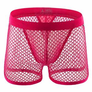 Nouveau style sexy pour hommes : Boxers en maille respirante Spandex/Coton à taille basse, motif uni, tricotés, personnalisables YUSEN - Product Image 3