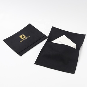 Wholesale Black Cotton Flannel <b>Envelope</b> <b>Gift</b> Bag Jewelry Cosmetic Pouch Super Soft Flannel Flap Dust Bag - Product Image 5
