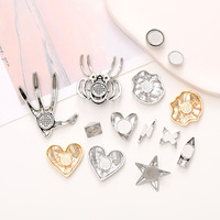 Nouveaux accessoires de bijoux en alliage plaqué argent en forme de cœur, tendance mode, matériaux pour boucles de chaussures 3D en forme de fleur pour chaussures perforées