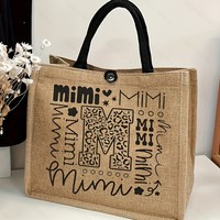 Sac fourre-tout en coton et lin pour femme avec motif imprimé - Grande capacité pour les trajets quotidiens, les voyages, la plage et le shopping