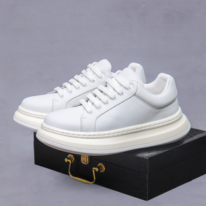2026 New style leather casual sneakers with trendy design comfortable thick sole and high-quality leather <b>chunky</b> leather <b>shoes</b> - Product Image 5