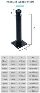 Offerta Speciale: <span class=keywords><strong>Gambe</strong></span> per Tavoli, Divani e Armadietti in <span class=keywords><strong>Ferro</strong></span> Cromato Nero Industriale, Piedini in Metallo per Mobili e Divani Letto - Product Image 2