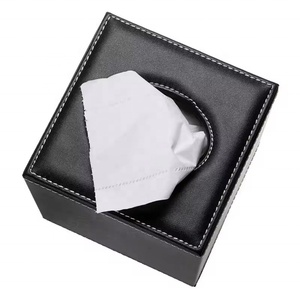 Boîte à mouchoirs carrée en cuir, distributeur de papier, étui à serviettes - Product Image 4