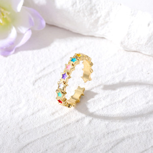 Bague œil porte-bonheur géométrique en alliage, yeux bleus colorés, bijoux de mode unisexe, cadeau - Product Image 4
