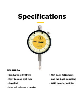 مؤشر قياس دقيق من أسيمتو بقطر ساق 8 مم، مؤشر قياس AGD2 من 0-10 مم مع مؤشر عداد - Product Image 5