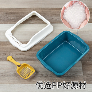 Extra Large Cat Litter Box Rectangle PP Material Large Capacity With Scoop Included For Cats - Product Image 5