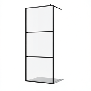 Mampara de Ducha con Puertas de Vidrio ESG Transparente de 35.4x76.8 Pulgadas, Marco Negro, Diseño Minimalista, Forma Rectangular - Product Image 1