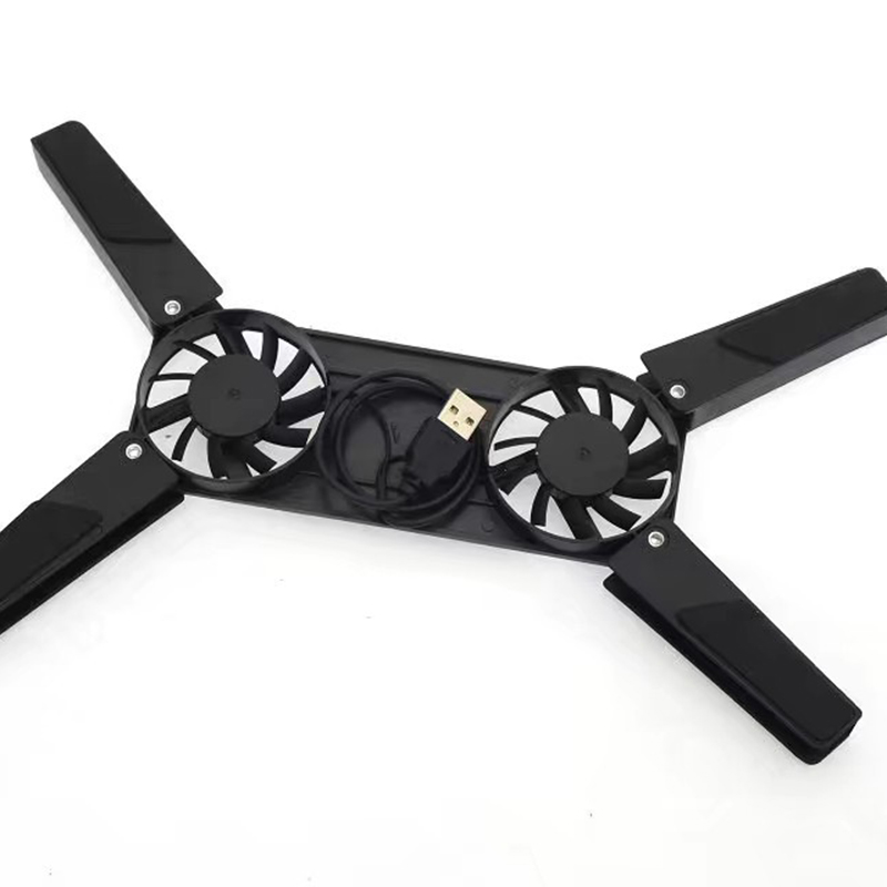 Охлаждающая подставка для ноутбука, складной переносной удобный кулер с двумя вентиляторами USB для ноутбука