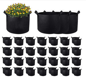 Vente d'usine 60 pièces Pack 1 / 2 / 3 / 5/10/20/30 gallons fournitures <span class=keywords><strong>de</strong></span> jardin <span class=keywords><strong>sac</strong></span> <span class=keywords><strong>de</strong></span> plantes respirant écologique sacs <span class=keywords><strong>de</strong></span> culture en feutre - Product Image 1