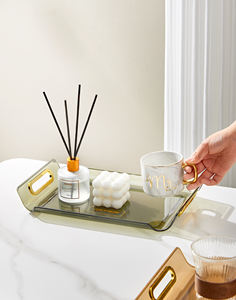 Premium Multi Purpose Nordic Decoration Rectangulaire PET Salon Snack Assiette Plateau de Service avec Poignée - Product Image 5