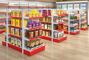 Estantería Metálica Moderna de Doble Cara para Supermercado, Resistente, con 5 Niveles, para Exhibición de Productos en Tiendas de Conveniencia y Comercios - Product Image 4