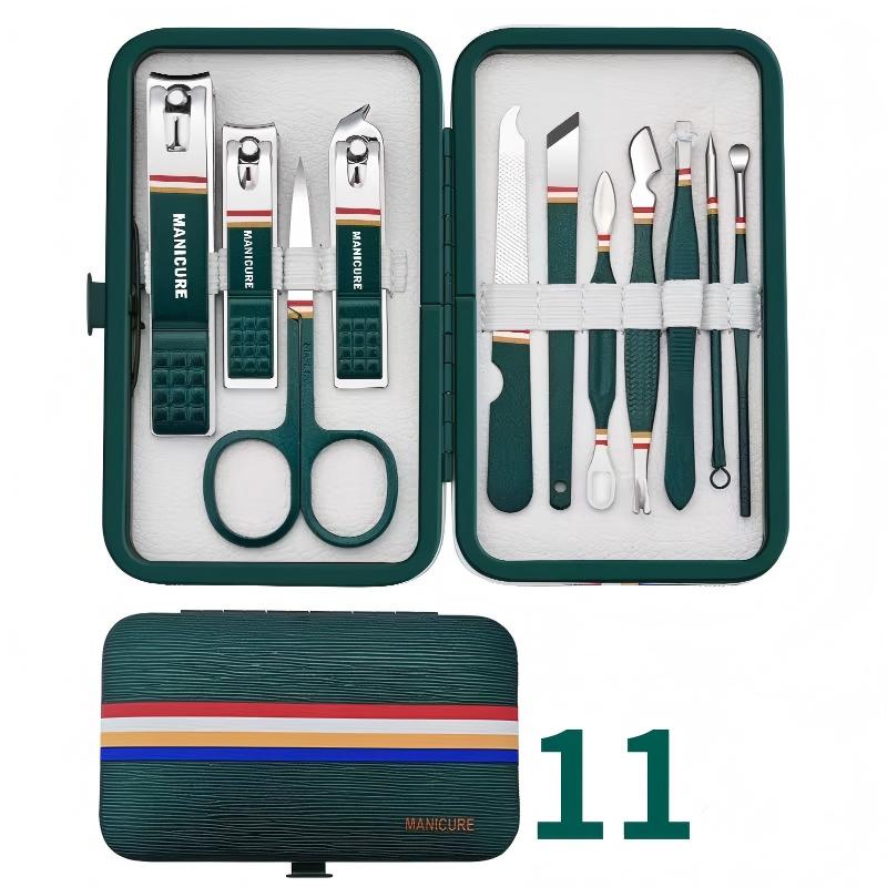 German nail clipper 11-piece set - emerald green