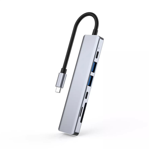 Hub USB Tipo-C 7 en 1 Personalizado con Ethernet 2.1, Lector, USB 3.0 5GB/s, Aleación de Aluminio, en Stock - Product Image 3