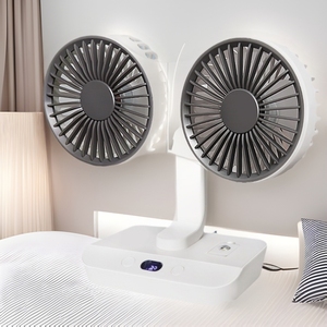 Homemade Brand Dual Head Desktop Fan 225x95x208mm Rechargeable USB Portable Summer Cooling 360 Degree Rotation - Product Image 1