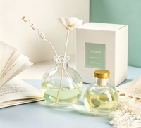Diffuseur d'arômes sans flamme en verre luxueux, offrant une fragrance longue durée, emballage en verre ambré, bouteille d'aromathérapie