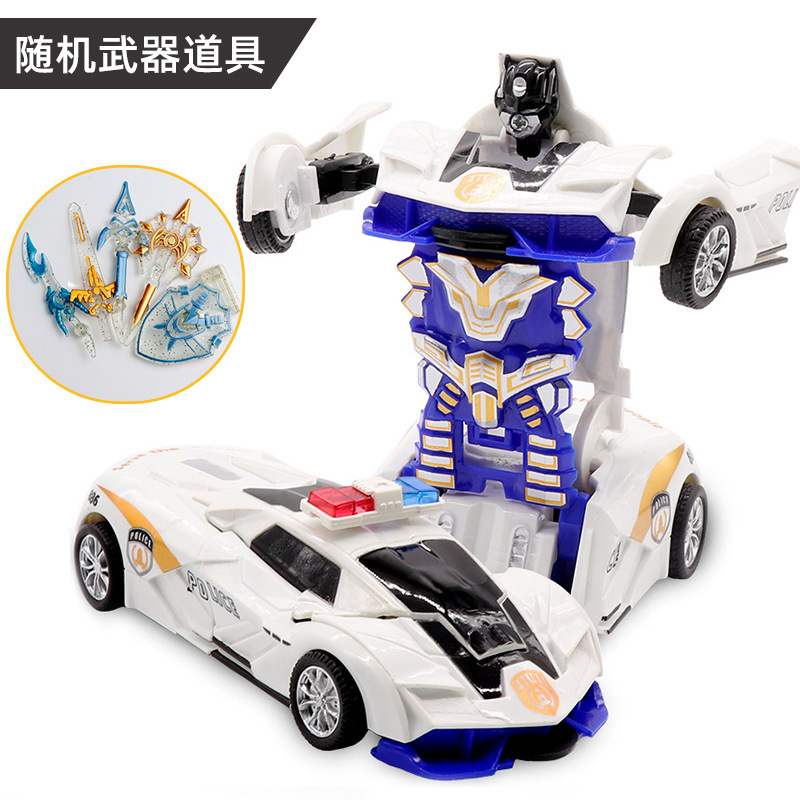 Nouveau transformateur de voiture de police Lamborghini - Blanc - (Boîte de couleur)