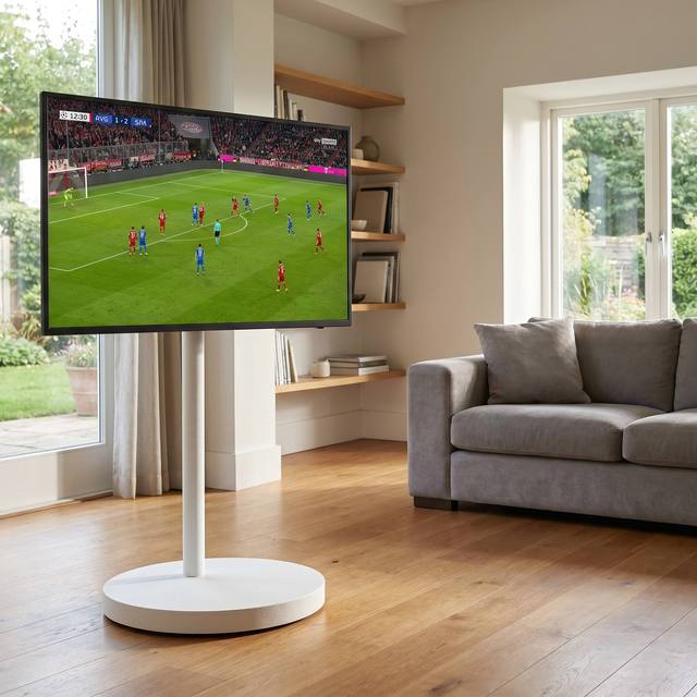 32 Inch 4K Rolling Smart TV Portable Smart Screen, Moveable Android TV with Touch Screen & Battery for Sports Movable Smart TV
