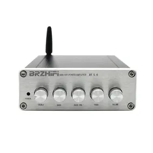 BRZHIFI Audio Vente Chaude DP1 TPA3116D2 2.1 Classe D Mini Amplificateur de Puissance Numérique BT5.0 Stéréo 50W * 2 100W Subwoofer Basse Hifi Amp