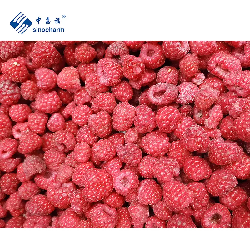 Sinocharm Crop besar baru IQF hitam Raspberries beri 90% keseluruhan beku merah Raspberry Frozen harga