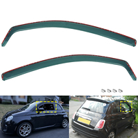 2 Protectores de Lluvia para Ventanas con Tinte Ahumado, Visera Interior para Fiat 500 Abarth MK1 3 Puertas Hatchback 2007 en Adelante