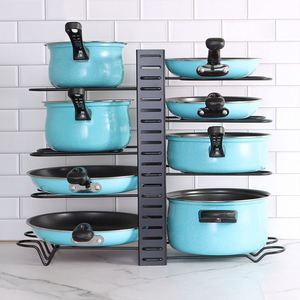 Kitchen Under the Sink Pot Rack Organizer Detachable Pot Cover Rack <b>Pan</b> and Pot Lid Organizer Rack Holder - Product Image 5