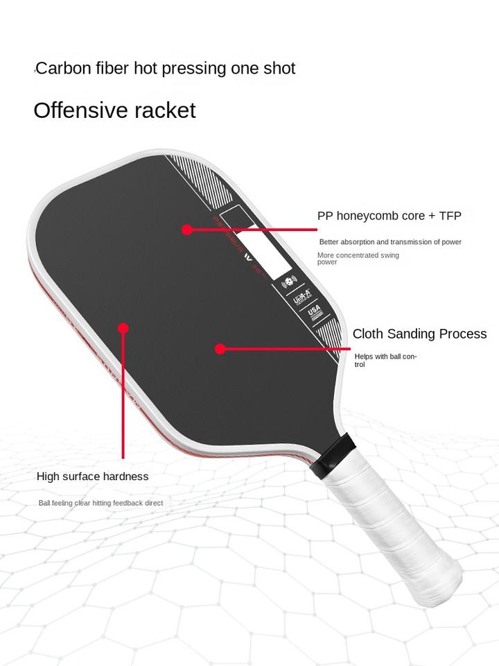 Pro4 TFP Foam Fill Honeycomb Carbon Fiber T700 Full Set Pickleball Hot ...