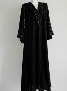 ชุดอาบายะห์ลูกปัดทำมือใหม่ C-194 หรูหรา สีดำ สำหรับรอมฎอน ชุดราตรีมุสลิม ชุดเดรสยาวสำหรับผู้หญิง - Product Image 5