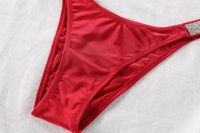 Sous-vêtements sexy en strass avec logo personnalisé, diamants brillants, taille basse, culottes de couleur, string de créateur